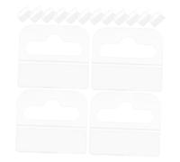 HEALSOPTHY 100pcs Clear Self-Adhesive Hanging Tabs for Wall Transparent Sticky Hooks with Foldable Slot Hole for Label Display Strong Adhesion Space-Saving for Retail and Home Use
