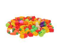 HEALSOPTHY 100PCS Cute Cartoon Fruit and Vegetable Erasers Novelty Pencil Erasers for School Rewards Party Favors Safe and Easy to Use Writing Correction