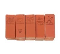 HEALSOPTHY 100pcs Handmade Embossed Leather Labels for Garments, Easy to Use and Not Easy to Fade, Brown Clothing Tags for DIY Sewing and Decorative Clothes Collar Accessories