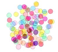 HEALSOPTHY 100pcs Metal Edge Colored Round Discs 1.9cm Math Teaching Discs Educational for Preschool Early Learning Math Plaything