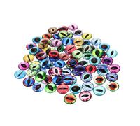 HEALSOPTHY 100pcs Mixed Style Glass Doll Eyes DIY Craft Supplies for Handmade Dolls and Round Eye Patches for Jewelry Making and Home Decoration Projects