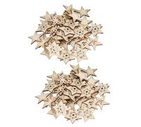 HEALSOPTHY 100pcs Unfinished Wood Stars 30mm Hollow Pentagram Ornaments for Crafting DIY Decorations Wooden Hanging Stars for Home and Holiday Decor