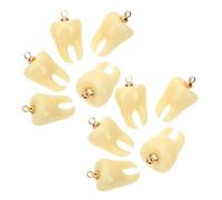 HEALSOPTHY 10Pcs Adorable Fake Teeth Charms with Hanging Hoops for DIY Jewelry Craft Making Resin Teeth Pendants for Necklace Earring Bracelet Keychain Accessories