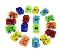 HEALSOPTHY 10Pcs Cartoon Inertia Cars Transparent Pull Back Vehicles for Educational for Early Learning and Fun Playtime Activities