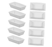HEALSOPTHY 10pcs Ceramic Ash Dish Weigh Boats High Temperature Resistant Crucible Dishes for Laboratory Burning Holder and Weighing Boat Use