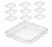 HEALSOPTHY 10Pcs Clear Lab Petri Dishes with Secure Lids for Microbiology Plant Tissue Culture Scientific Research School Laboratory Use