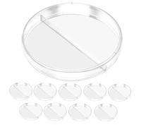 HEALSOPTHY 10Pcs Clear Petri Dishes with Lids Two-compartment Culture Plates for Laboratory Biology Microbiology Plant Research School Science Projects