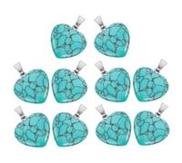 HEALSOPTHY 10PCS Heart Stone Charms Natural Crystal Agate Pendants for Jewelry Making Handcrafted Polished Gemstone Charms for Necklaces Bracelets Earrings Romantic Heart Design Accessories