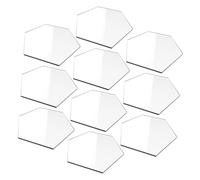 HEALSOPTHY 10pcs Hexagon Acrylic Table Signs Reserved Seating Cards for Weddings Birthday Parties Anniversaries Transparent DIY Blank Plaques with Elegant Smooth Edges for Guest Seat