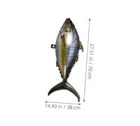 HEALSOPTHY 10pcs Inflatable Tuna Balloons with Self-sealing Aluminum Foil Realistic Fish Design for Ocean and Fishing Theme Birthday Party Decorations Summer Pool and Beach Supplies