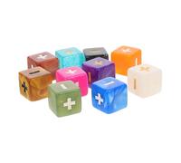 HEALSOPTHY 10Pcs Math Teaching Dice Computing Sign Cubes for Educational Classroom Home Learning Tool Safe Smooth Edges Multi-use Math Game Random Color
