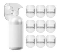 HEALSOPTHY 10pcs No Drilling Spray Bottle Holders with White Adhesive Hooks, ABS Plastic Kitchen Hangers 8.3X6.3X4.5Cm for Cabinet and Wall Storage Organization