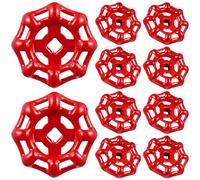 HEALSOPTHY 10Pcs Red Cast Iron Shutoff Handles 6X6Mm Gate Valve Ball Hand Wheels Metal Valve Handgrips for Industrial Pipe Shut Off and Decorative Fittings