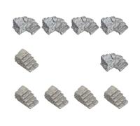 HEALSOPTHY 10Pcs Resin Miniature Steps Figurines Set, Small Curved and Straight Stone Stair Decorations for Fairy Garden, Desktop Micro Landscape Accessories