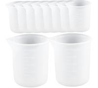 HEALSOPTHY 10pcs Silicone Measuring Cups for Epoxy Resin Non-Stick Graduated Mixing Cups with Markings Easy to Clean Reusable DIY Resin Craft Tools