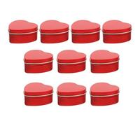 HEALSOPTHY 10Pcs Valentine’S Day Heart Shaped Candy Boxes Small Red Tinplate Boxes with Flat Lids for Party Favors and ’S Sweet Storage