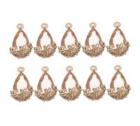 HEALSOPTHY 10pcs Water Drop Crystal Charms for DIY Jewelry Decor Stylish Pendant Accessories for Necklace and Earring Making Elegant Design