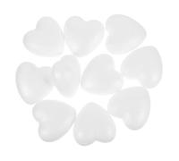 HEALSOPTHY 10pcs White Heart Shaped Polystyrene Balls for DIY Crafts Painting Art Class Valentine Decorations Wedding Ornaments