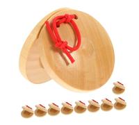 HEALSOPTHY 10pcs Wooden Finger Castanets for Friendly Percussion Instruments for Rhythm Development Portable Educational Orff Music for Preschool Beginners