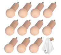 HEALSOPTHY 12 Pcs Wood Wall Hooks Coat and Hat Hanging Hooks Round Wooden Coat Rack with Screws for Door Wall Storage in Home and Office