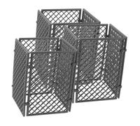 HEALSOPTHY 12 Sheets Military Fence Building Kit for DIY Assembly Plastic Table Decorative Deep Gray Model Set Enhances Creativity and Skills for Boys