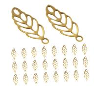 HEALSOPTHY 120pcs Golden Stainless Steel Leaf Charms Hollow Tree Leaf Pendants for DIY Jewelry Making Lightweight Elegant Accessories for Bracelets Necklaces Earrings and Crafts