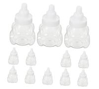 HEALSOPTHY 12pcs Bear Shaped Candy Packing Boxes for Party Favors White Creative Milk Bottle Style Treat Containers Multipurpose Chocolate Storage for Snacks and Small