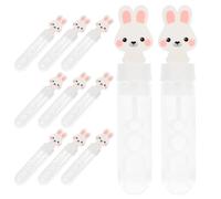 HEALSOPTHY 12pcs Bunny Bubble Wands for Cute Rabbit Shaped Bubble Tubes Portable Party Favors Safe Polished Surface Fun Outdoor for Boys
