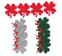 HEALSOPTHY 12pcs Christmas Clover Felt Money Holder Wallets Red Green Gray Small Credit Card Cash Organizer for Birthday Gifts DIY Party Present Portable Reusable Business Card Pocket