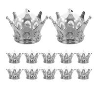 HEALSOPTHY 12pcs Crown Shaped Candy Boxes with Large Capacity, Silver Plastic Chocolate Packaging for Princess Birthday Party and Banquets, Multifunctional Decorative Party Favour Containers