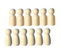 HEALSOPTHY 12pcs DIY Wooden Dolls Smooth Sand Table Accessories Unfinished Mini Male Female Wood Figures for Hand Painted Craft and Micro Landscape Decoration