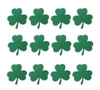 HEALSOPTHY 12pcs Embroidered Iron on Patches Sew on Badges Shamrock-Shaped Green Felt Cloth Polyester Skin Friendly Long Serving Life DIY Decoration for Sweaters Clothes