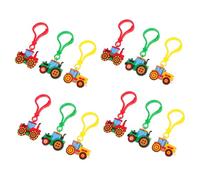 HEALSOPTHY 12pcs Mini Farm Vehicle Keychains for Kids Construction Truck Accessories for Boys Birthday Party Favors Spring Goody Bag Fillers and Classroom Rewards