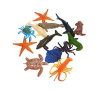 HEALSOPTHY 12Pcs Ocean Animals Figures Realistic Life for Educational Plaything for Nature Understanding Plastic Sea Animals Props