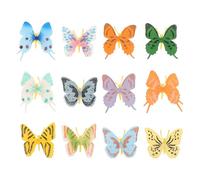 HEALSOPTHY 12pcs Plastic Butterfly with Lifelike Design and Multiple Styles, Safe Materials, Versatile Decor for Science Experiment and Preschool Learning
