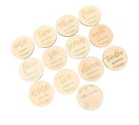 HEALSOPTHY 13pcs Wooden Cards Photo Props for Monthly Growth Premium Quality Discs with Smooth Edges for Safe and Keepsakes