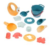 HEALSOPTHY 14pcs Beach Sand Set with Soft Molds Bucket and Spade Creative Water and Sand Playset for Boys Promotes Hands Skills and Summer Fun