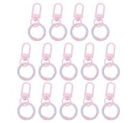 HEALSOPTHY 14pcs Spring-Loaded Donut Snap Hooks U Shaped Keychain Clips for Pet Collar Clasp DIY Crafts Key Ring Bag Strap Clip Connector Cute Donut Key Chain