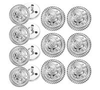 HEALSOPTHY 14pcs Vintage Metal Round Flat Sewing Buttons for Coats and Knitwear British Style Suit Buttons with Intricate Detailing Easy to Use Replacement Embellishments for Jackets and