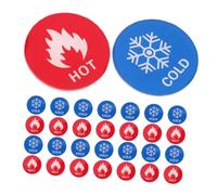 HEALSOPTHY 15 Pairs Bathroom Water Heater Logo Square Water Sticker Signs Bathroom Faucet Stickers Restaurant Signs Products with Cold and Hot Functions Acrylic