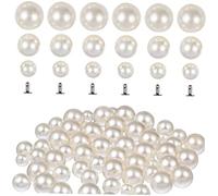 HEALSOPTHY 150 Pairs Faux Pearl Rivet Studs Mix for Canvas Clothing Bags Bridal Veils DIY Decoration Craft Accessories