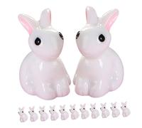 HEALSOPTHY 15pcs Resin Miniature Rabbit Figurines Bunny Animal Statues for Garden Lawn Balcony Desktop Ornament Unique Moss Bunny Craft Decorations Gift