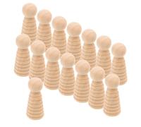 HEALSOPTHY 15pcs Wooden Peg Dolls Unfinished Natural Wood Material for DIY Painting and Craft Art Projects Small Handheld Miniature Figurines for Home Decor and Creative Decoration