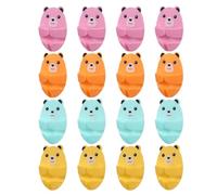HEALSOPTHY 16pcs Cartoon Bear Adhesive Power Socket Hooks, No-Drill Strong Self-Adhesive Cable Clips for Kitchen Appliance Cord Management and Wire Organization Random Color
