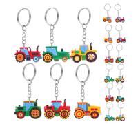 HEALSOPTHY 18pcs Tractor Keychain Set with Engineering and Farm Vehicle Designs, Off-Road Construction Truck Keyrings for ’s Harvest Party Favors and Farm Theme Events