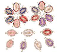 HEALSOPTHY 19pcs Mary Charms Pendant for Bracelet Making Sturdy Alloy Religious Connection Charms with Rhinestones Double for DIY Jewelry Crafting and Gift Sharing
