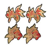 HEALSOPTHY 2 Pairs Sequin Koi Fish Embroidered Iron-on Patches, Chinese Style Lucky Carp Applique for DIY Clothing, Jackets, Canvas Bags, Sewing Embroidery Badges and Adults