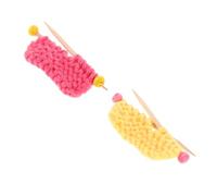 HEALSOPTHY 2 Pcs Mini Woolen Knit Hats for Dollhouse Accessories Handmade Soft Crochet Ornaments for Doll Desktop Decorations Cozy DIY Photo Props in Watermelon Red and Lemon Yellow