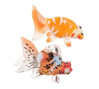 HEALSOPTHY 2 Pcs Realistic Goldfish for Miniature Plastic Fish Figures for Interactive Ocean Learning Cognitive Development Group Play and Aquarium Decoration