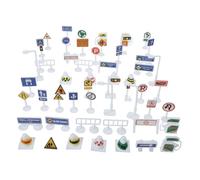 HEALSOPTHY 2 Set Preschool Traffic Light with Mini Road Signs Model Educational DIY Play for Cognitive Development and Imaginative Role-playing
